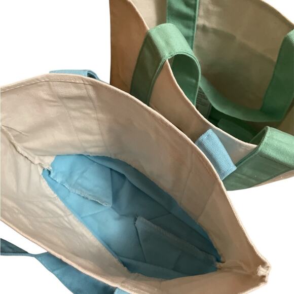 Trader Joe's Pastel Mini Canvas Tote Bags 2025 LIMITED EDITION - SET OF 4 - NEW - Picture 2 of 5